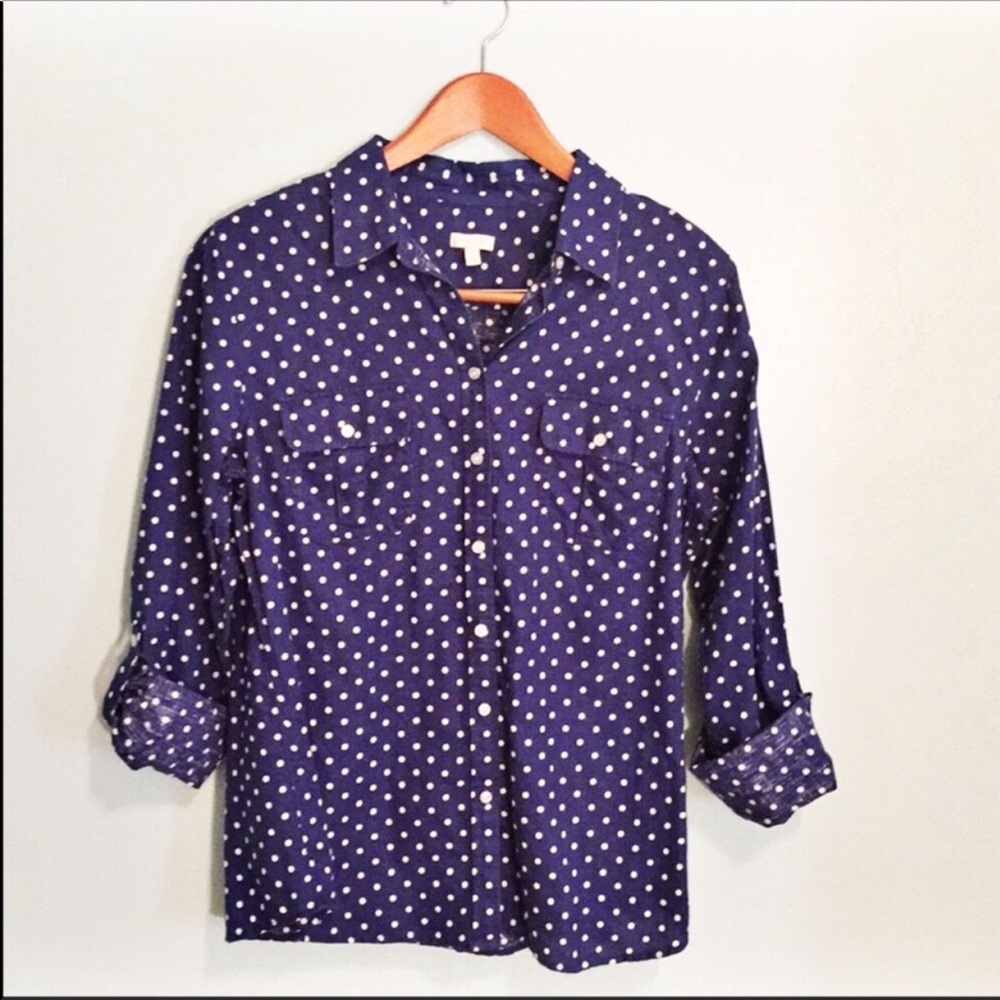 {Talbots} linen blend top